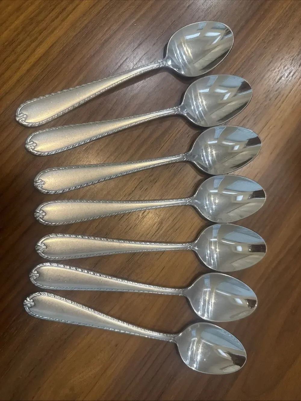 Hampton Silversmiths RACHELLE FROST Teaspoons Set Lot of 7 Stainless 18/10 Vtg